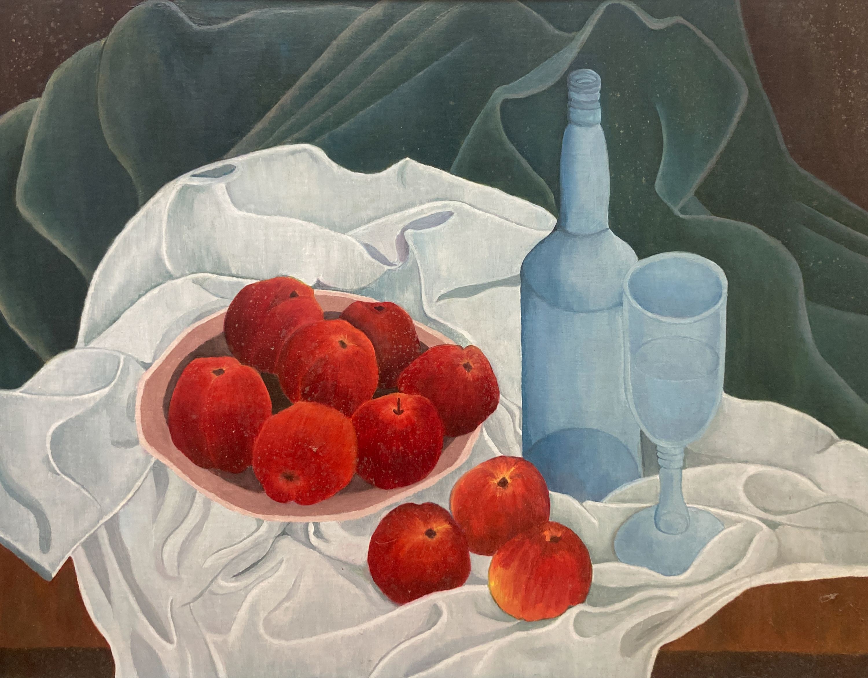 Barbara Frey (1909-2000), oil on board, 'Apples' Still life, 39 x 50cm.